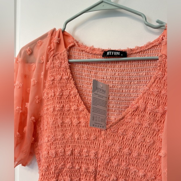 NWT Swiss Dot V Neck Dress - Picture 4 of 7